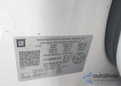 2020 Cadillac Escalade 4Wd Premium Luxury z USA, uszkodzony, nr VIN 1GYS4JKJ0LR120027